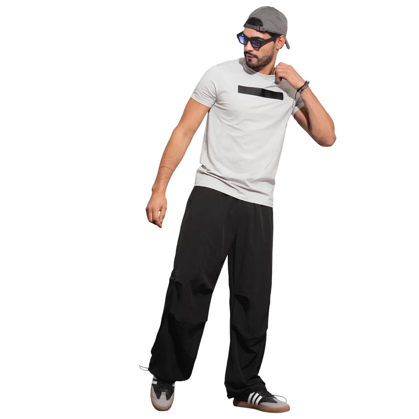 Light Grey Slim Fit Round Neck Men's T-Shirt by Being Human Clothing - Image 4