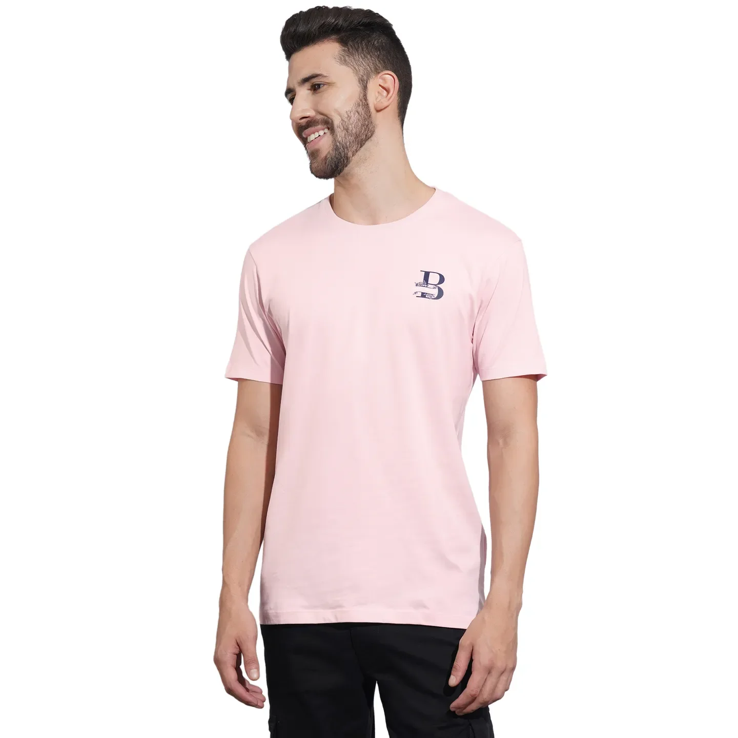 Pink Regular Fit Men's Short Sleeves T-Shirt by Being Human Clothing