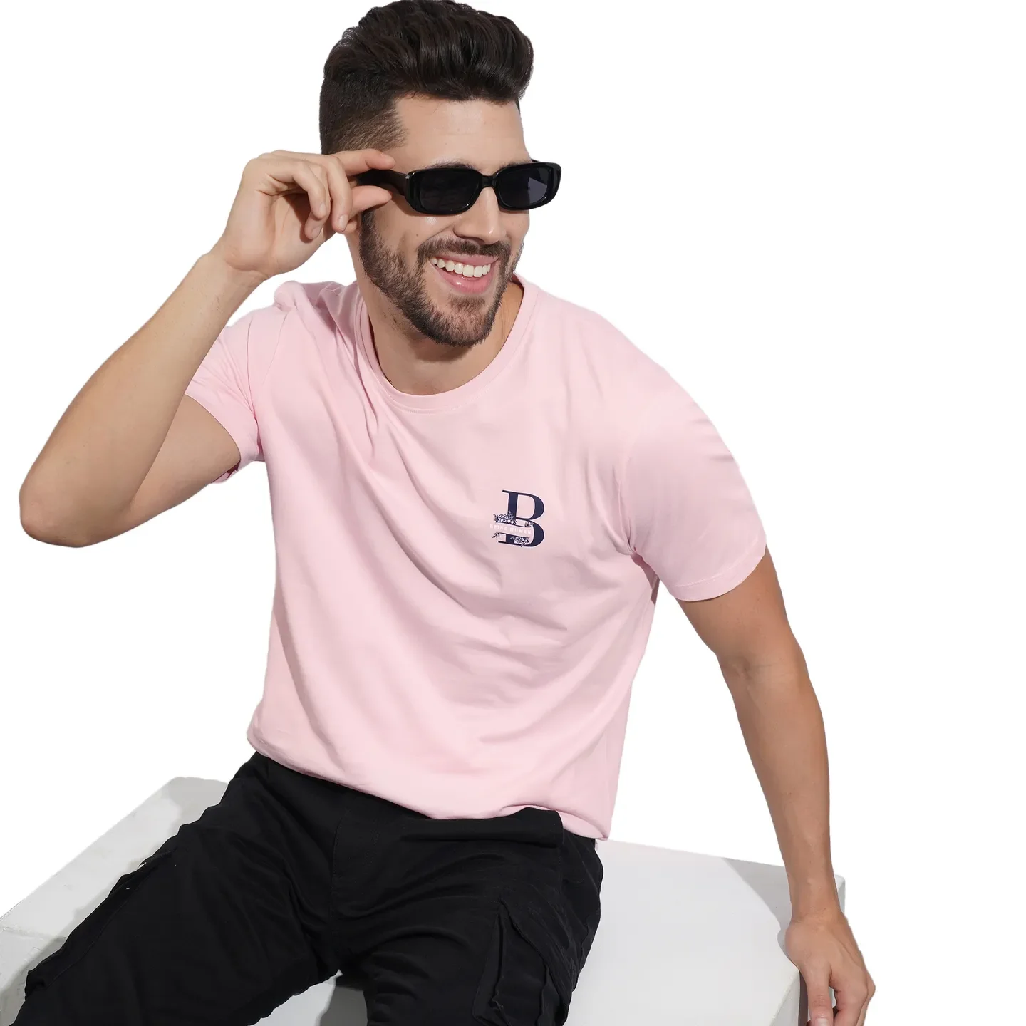 Pink Regular Fit Men's Short Sleeves T-Shirt by Being Human Clothing - Image 6