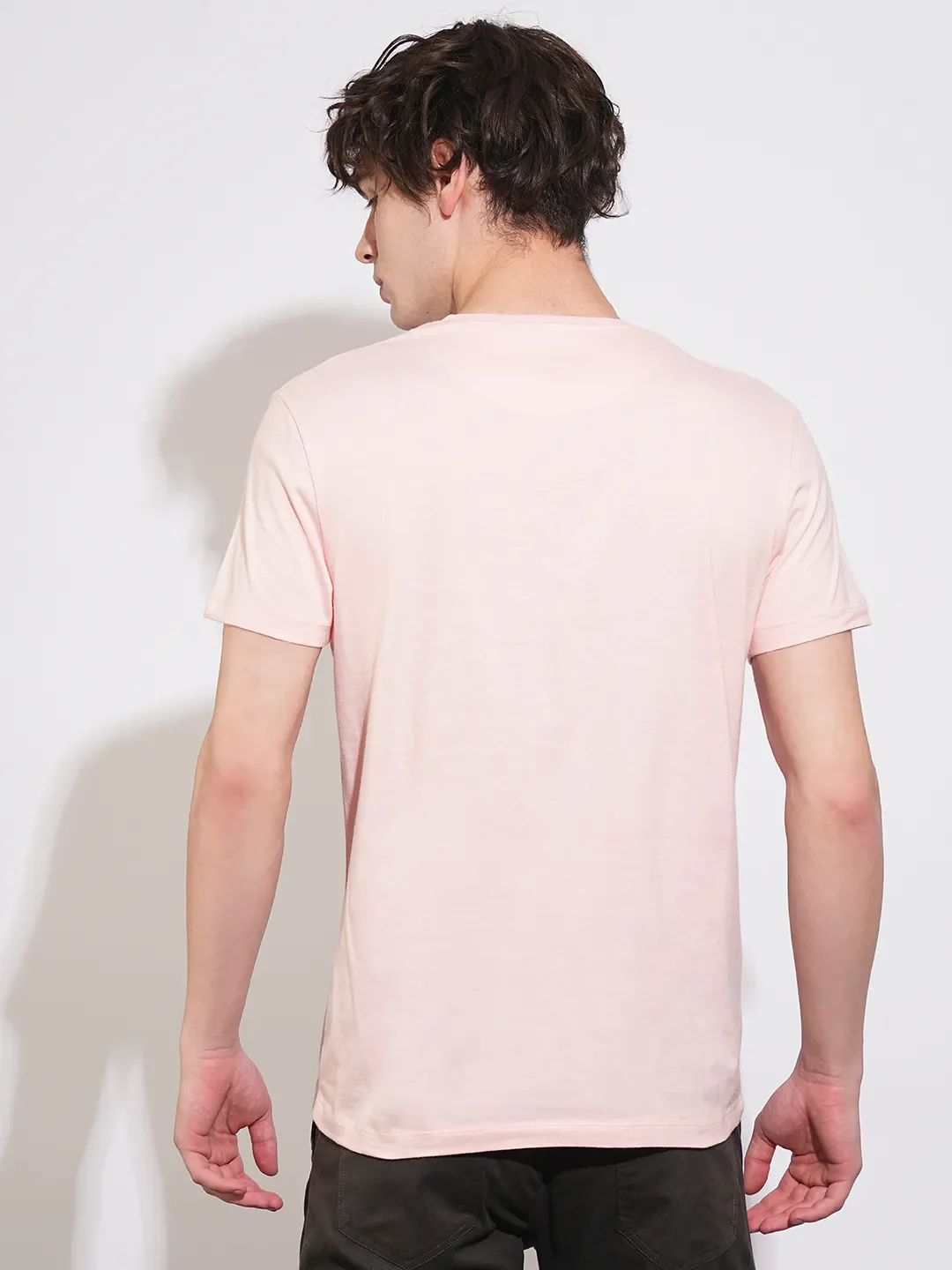Pink Regular Fit Men's Short Sleeves T-Shirt by Being Human Clothing - Image 3