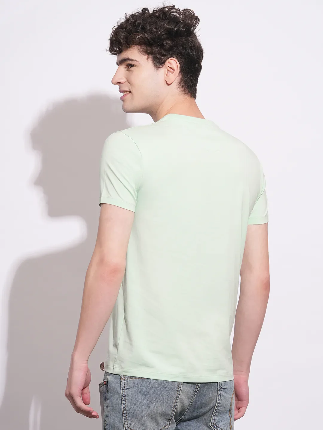 Mint Slim Fit Round Neck Men's T-Shirt by Being Human Clothing - Image 3