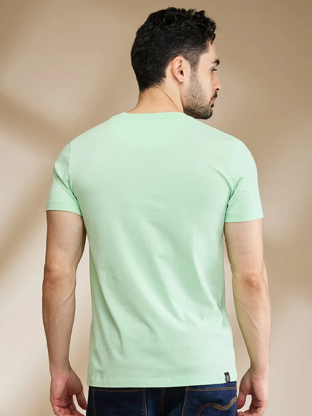 Mint Regular Fit Round Neck Men's T-Shirt by Being Human Clothing - Image 3