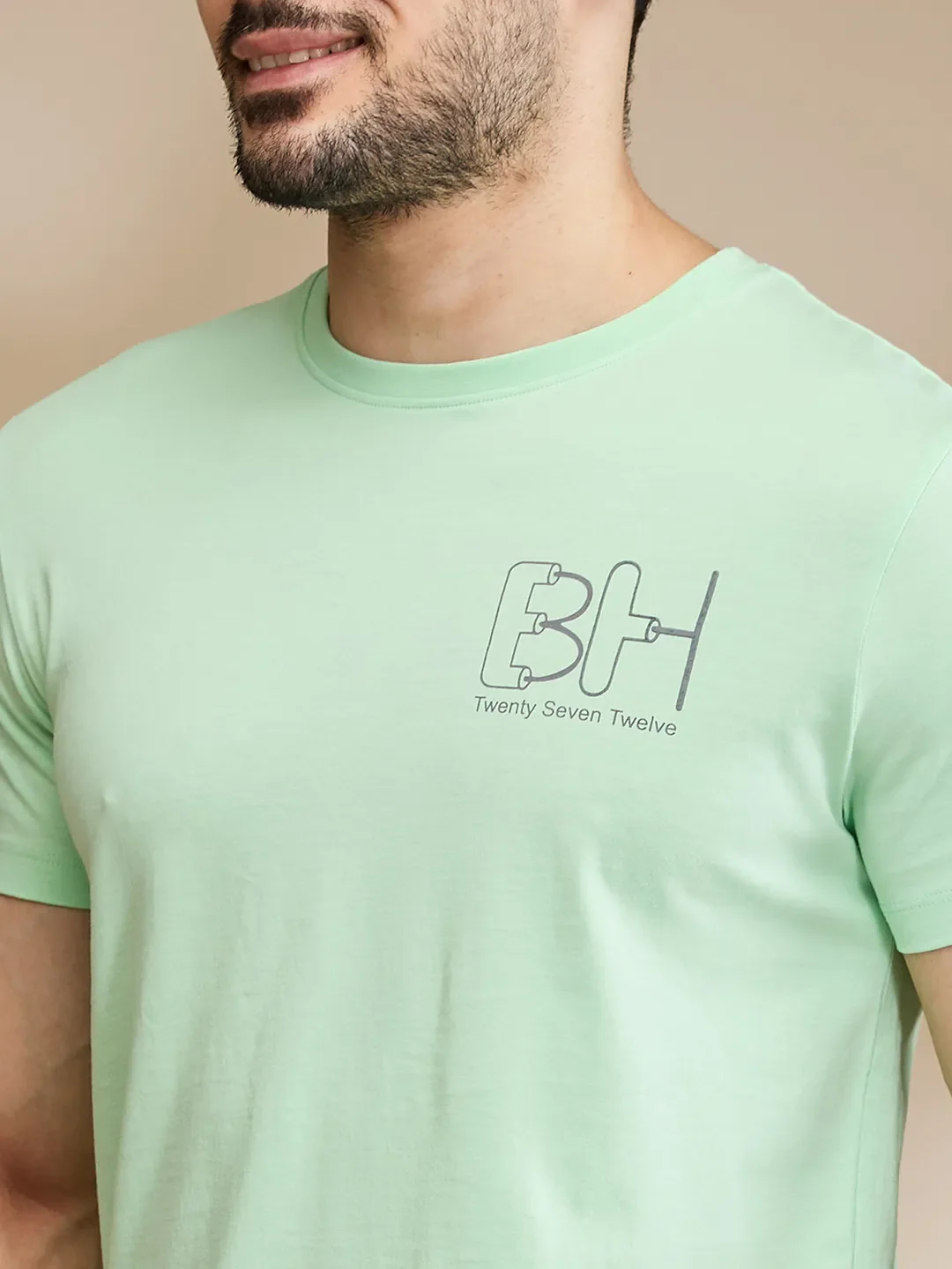 Mint Regular Fit Round Neck Men's T-Shirt by Being Human Clothing - Image 5