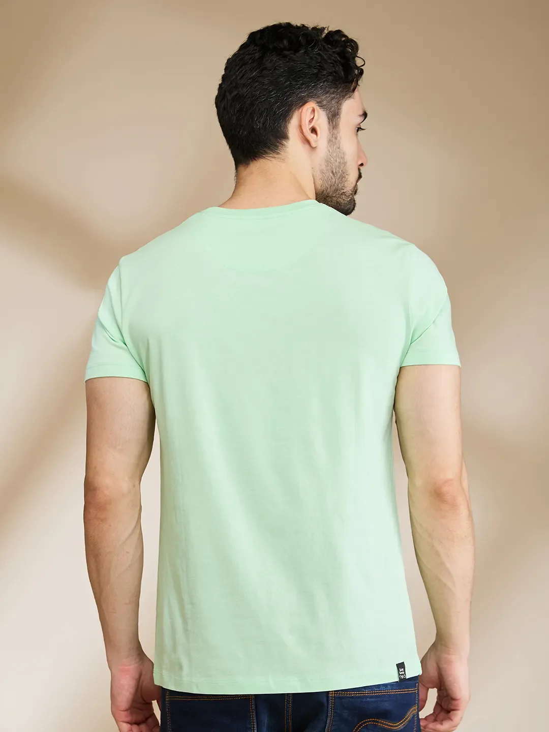 Light Blue Regular Fit Men's Short Sleeves T-Shirt by Being Human Clothing - Image 3