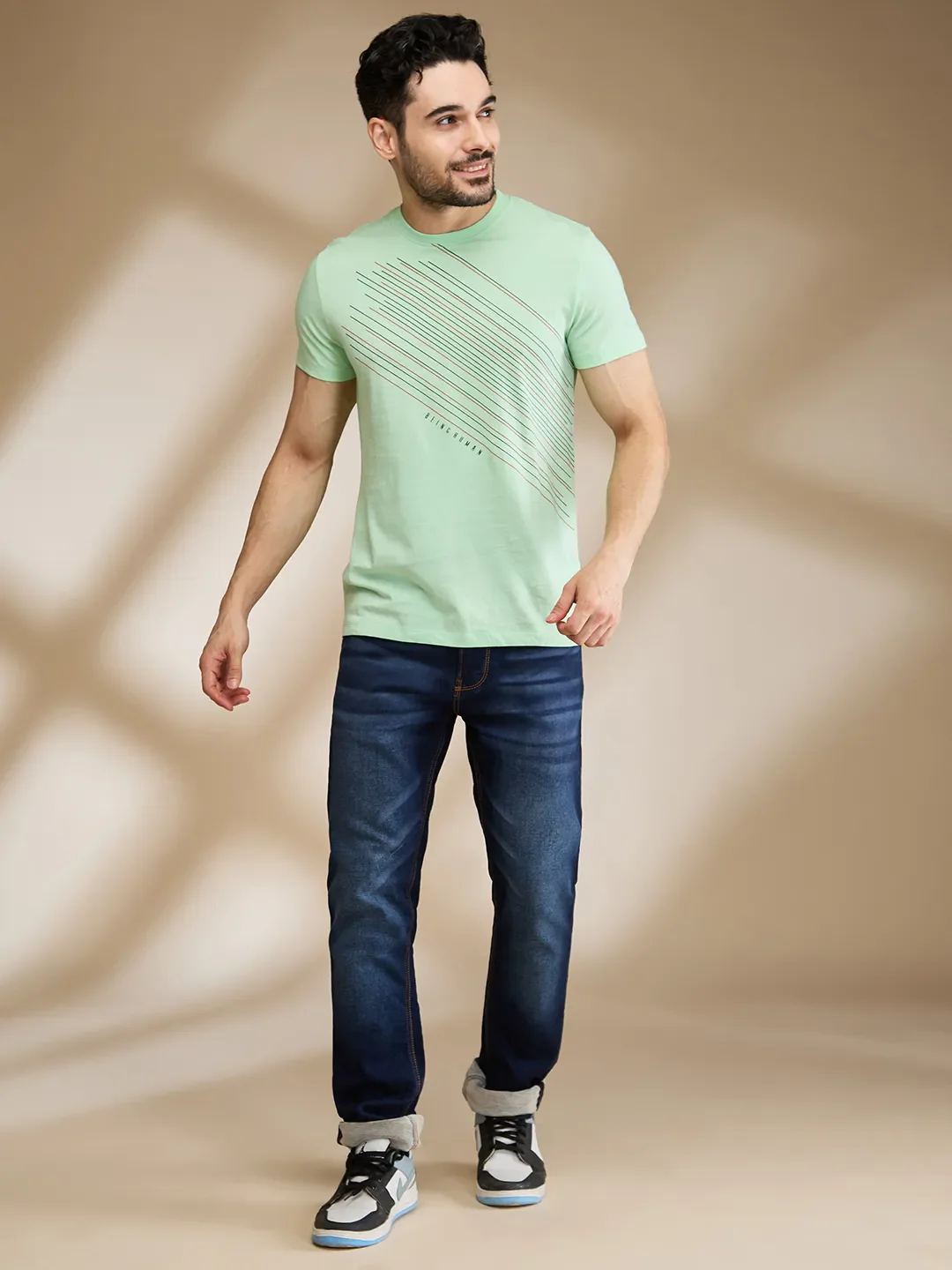 Light Blue Regular Fit Men's Short Sleeves T-Shirt by Being Human Clothing - Image 2