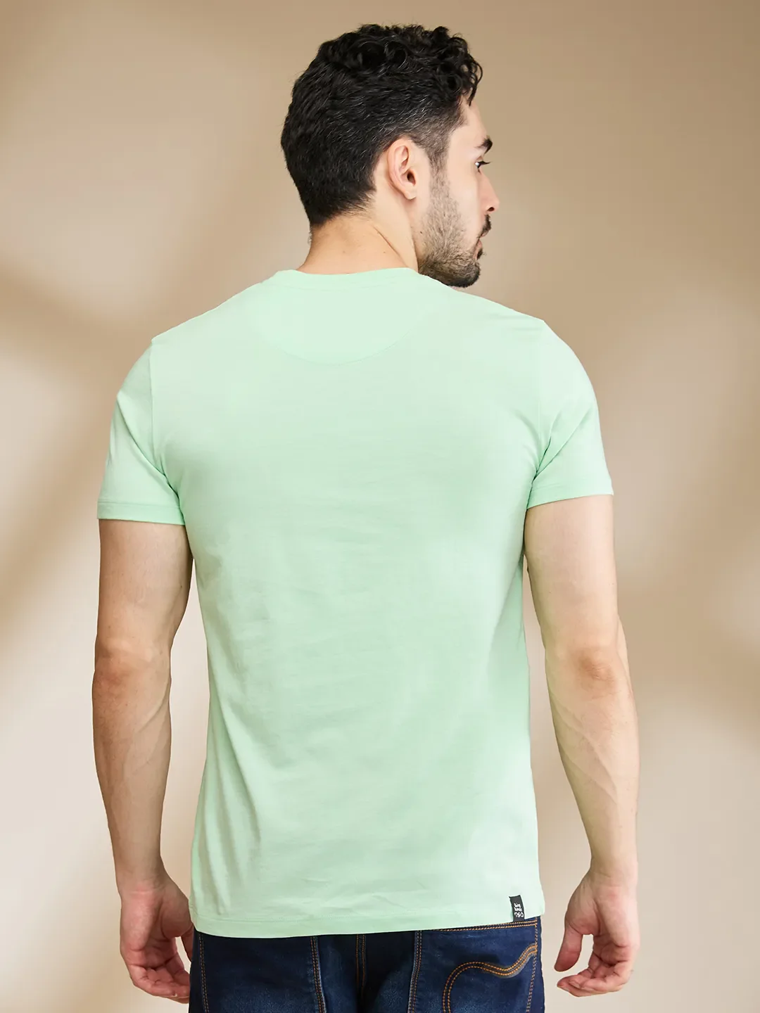 Light Blue Regular Fit Men's Short Sleeves T-Shirt by Being Human Clothing - Image 3
