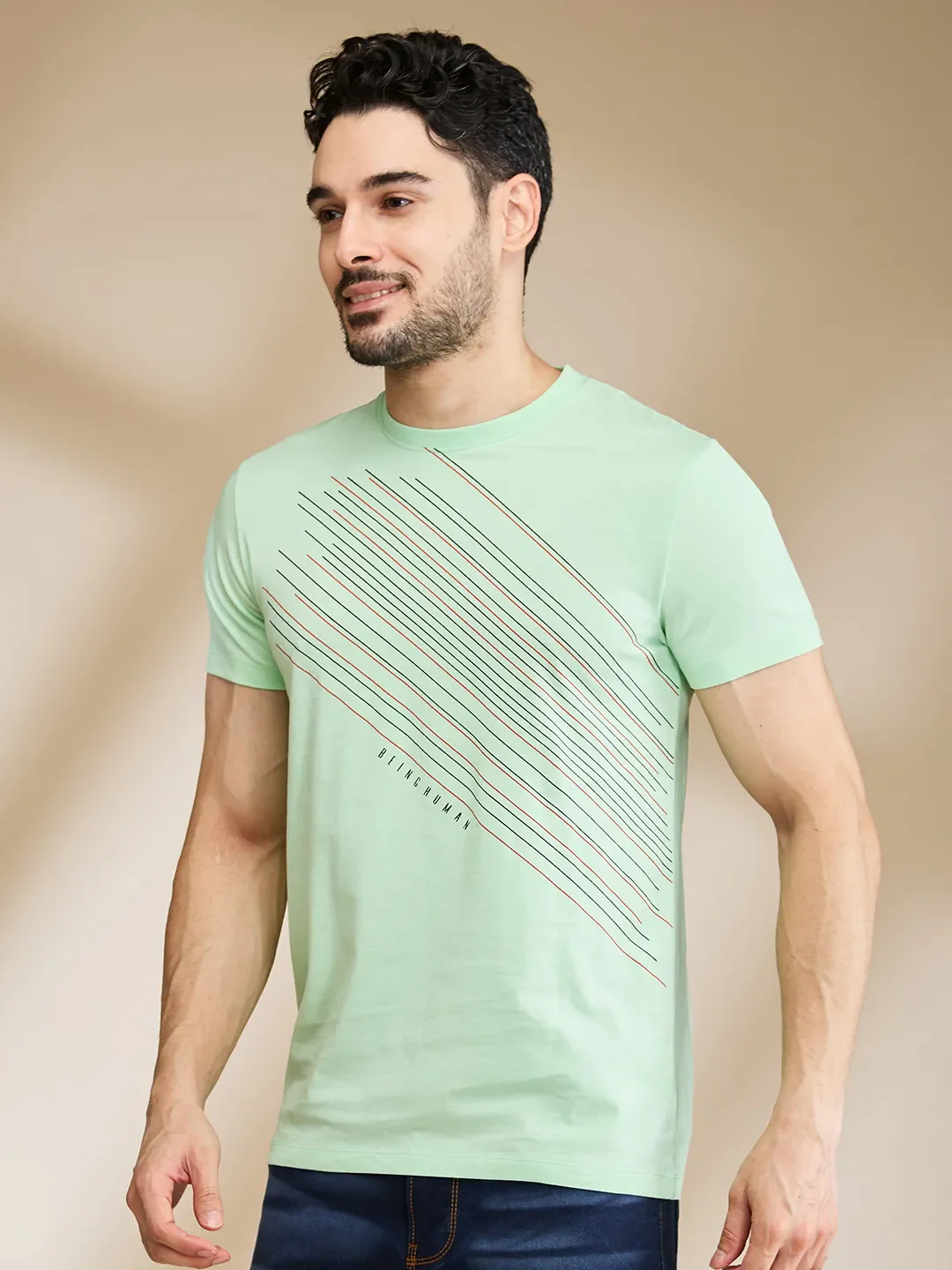 Light Blue Regular Fit Men's Short Sleeves T-Shirt by Being Human Clothing - Image 4