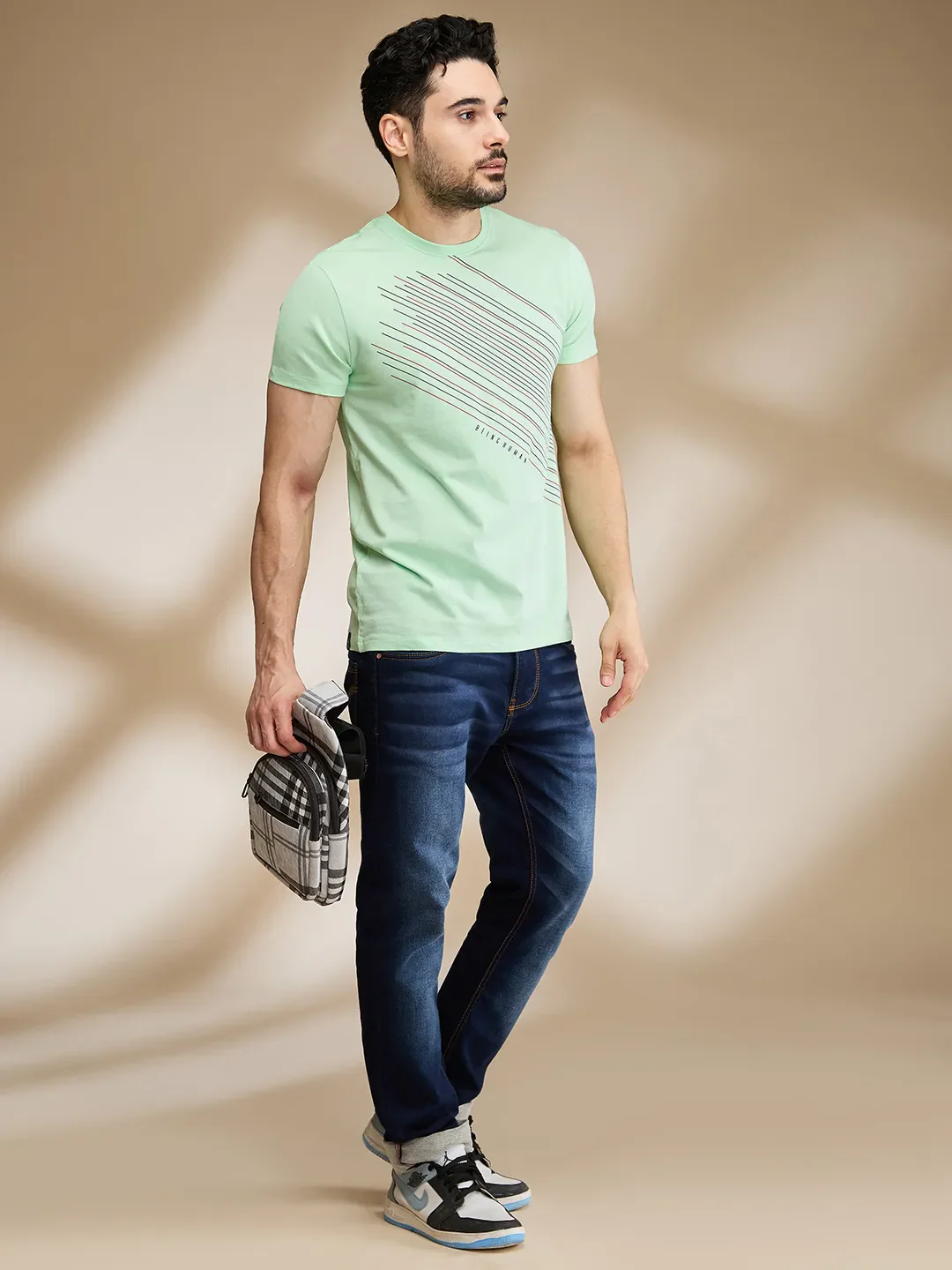 Light Blue Regular Fit Men's Short Sleeves T-Shirt by Being Human Clothing - Image 6
