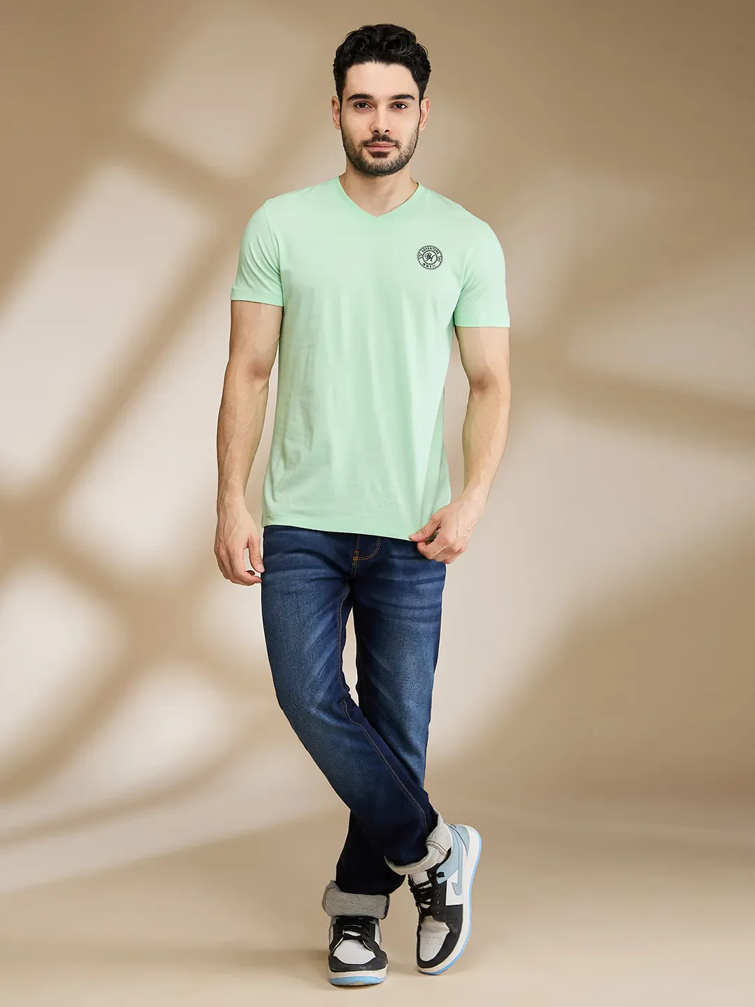 Light Blue Regular Fit Men's Short Sleeves T-Shirt by Being Human Clothing - Image 2