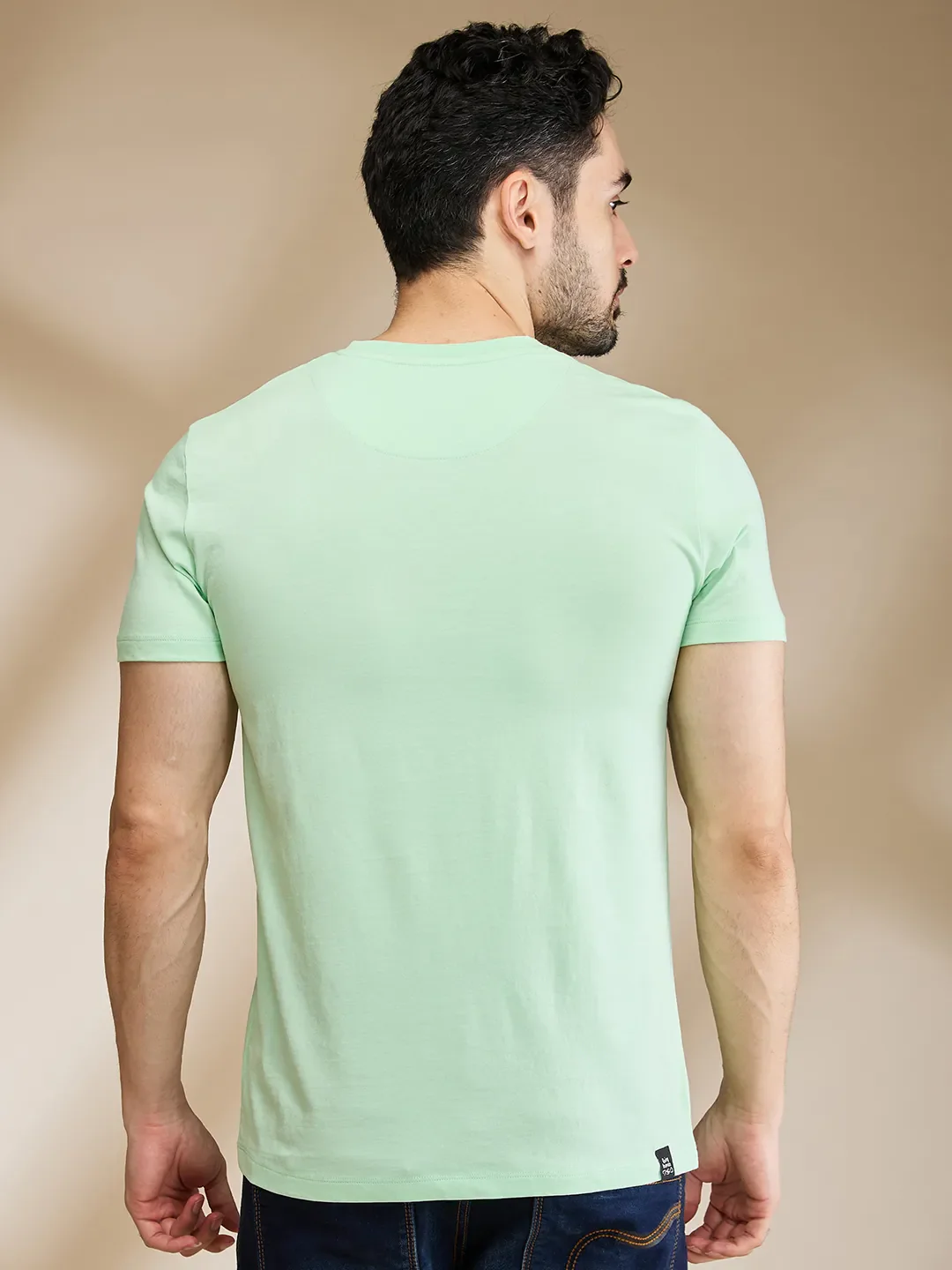 Light Blue Regular Fit Men's Short Sleeves T-Shirt by Being Human Clothing - Image 3