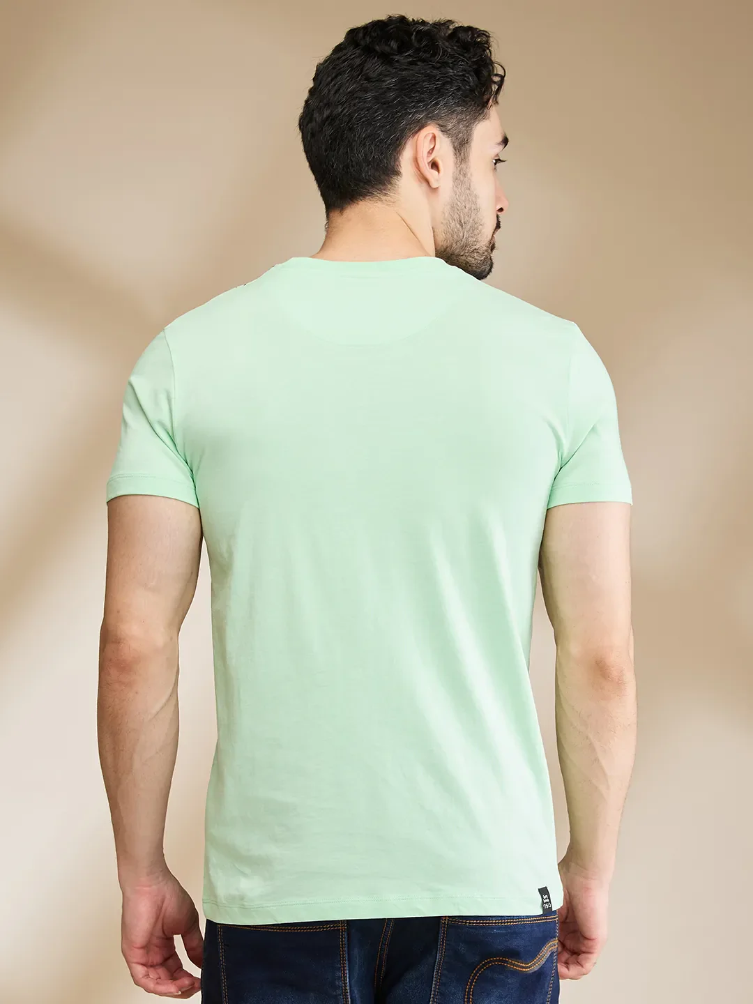 Mint Regular Fit Round Neck Men's T-Shirt by Being Human Clothing - Image 3