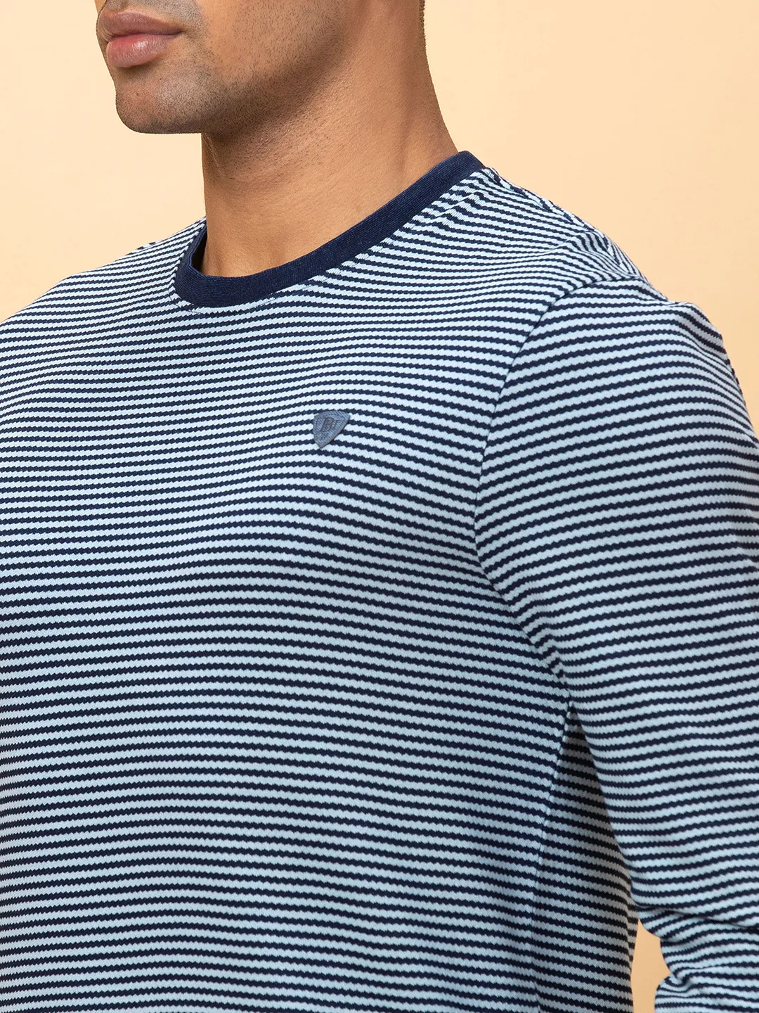 Navy Regular Fit Round Neck Men's T-Shirt by Being Human Clothing - Image 5