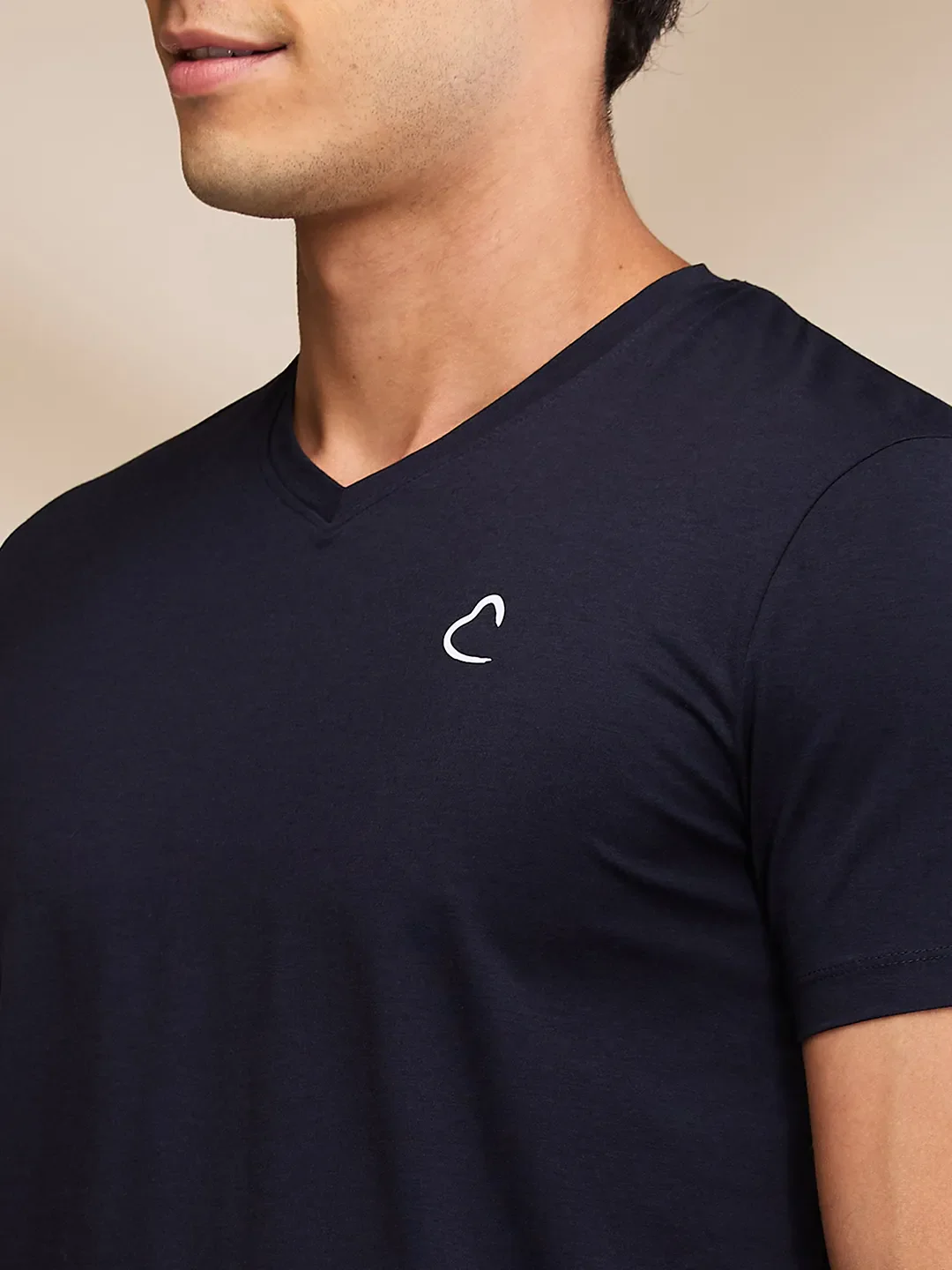 Navy Slim Fit V Neck Men's T-Shirt by Being Human Clothing - Image 5
