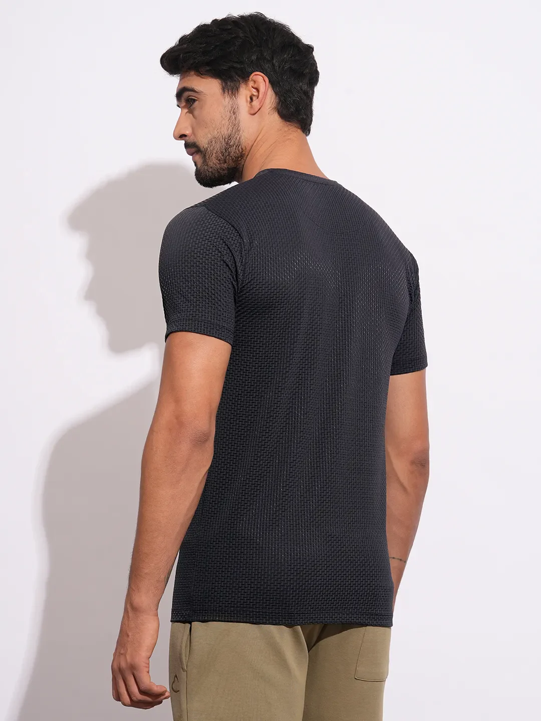 Navy Slim Fit Round Neck Men's T-Shirt by Being Human Clothing - Image 3