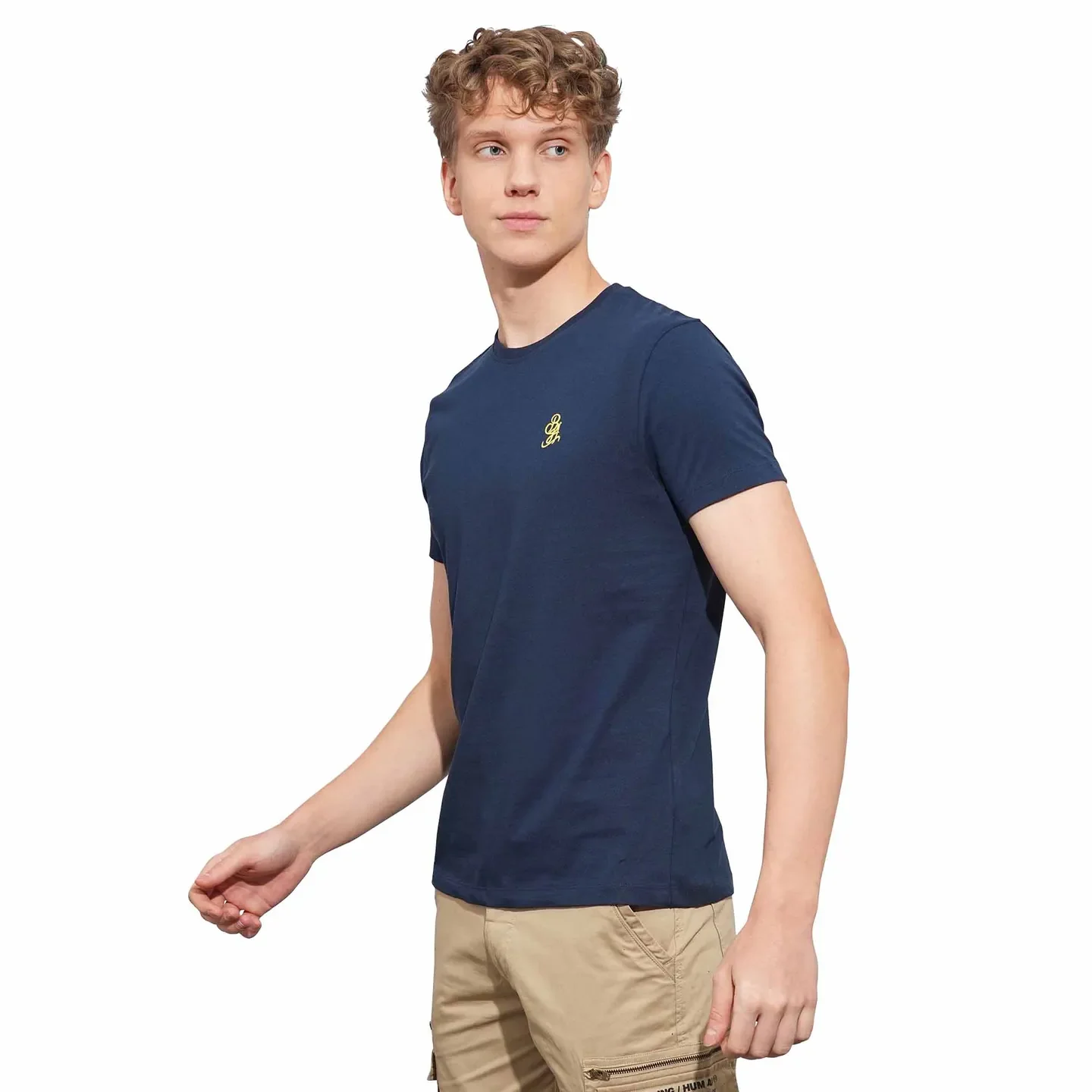 Navy Easy Fit Round Neck Men's T-Shirt by Being Human Clothing - Image 2
