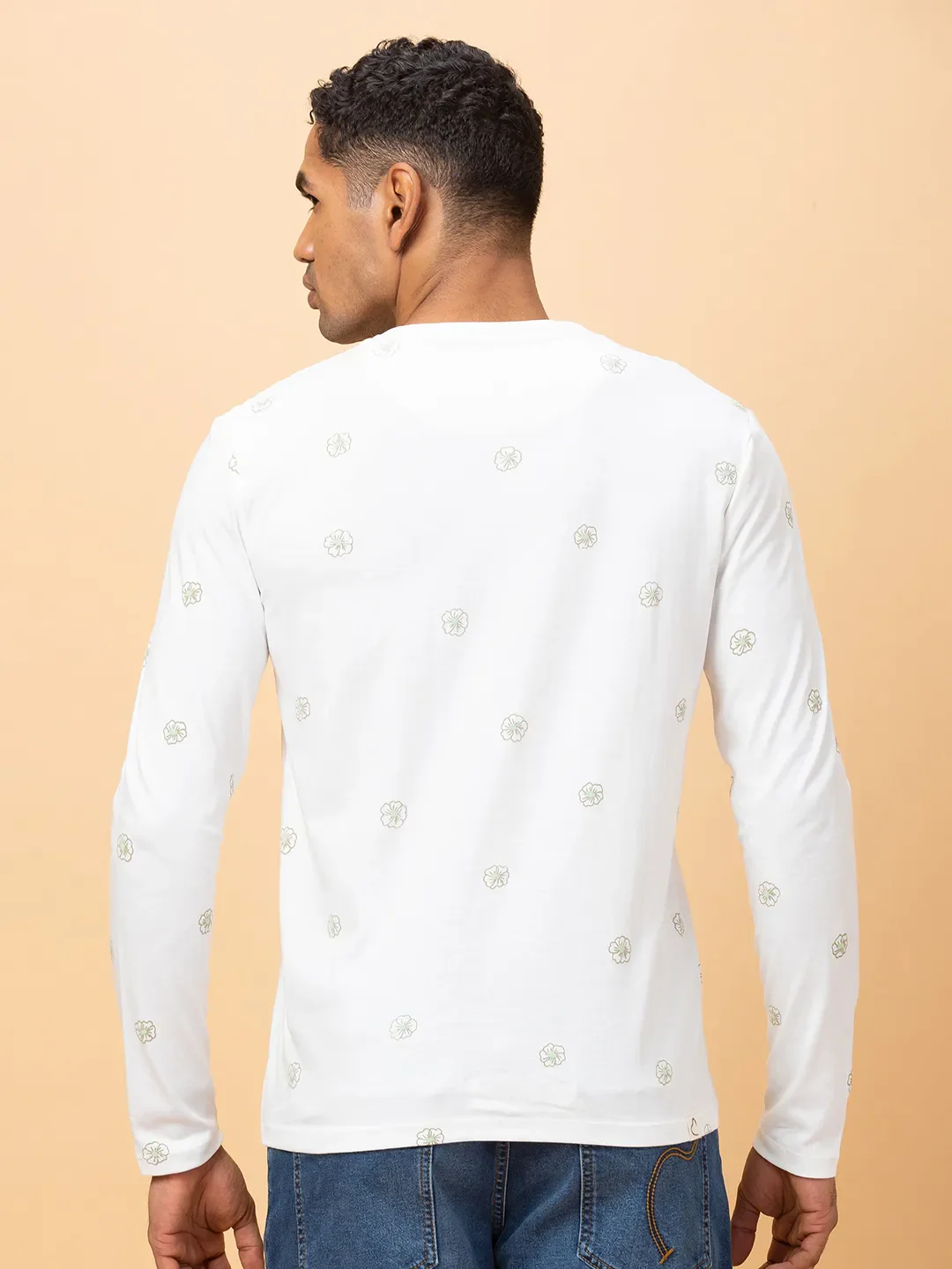 Off White Regular Fit Round Neck Men's T-Shirt by Being Human Clothing - Image 3