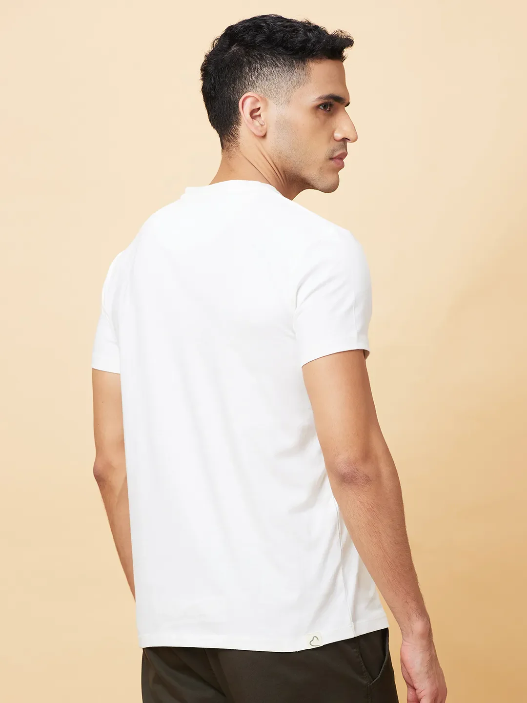 Off White Regular Fit Round Neck Men's T-Shirt by Being Human Clothing - Image 3