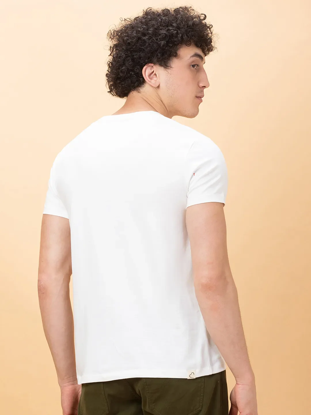 White Regular Fit Men's Short Sleeves T-Shirt by Being Human Clothing - Image 3