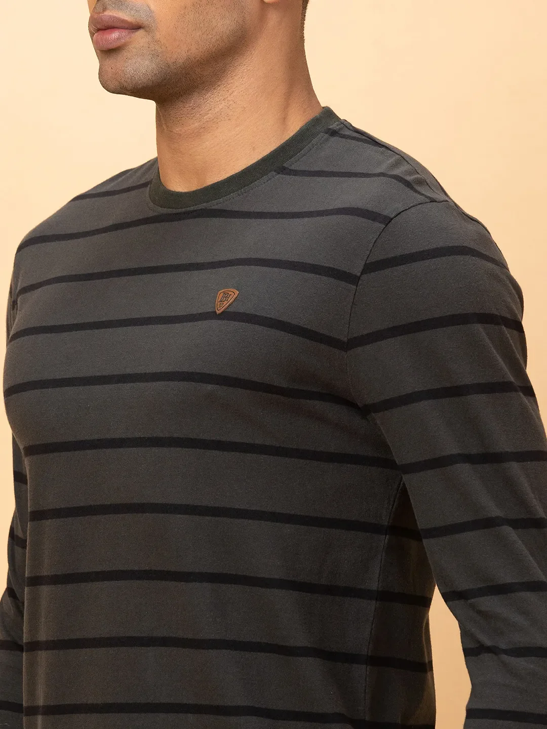 Olive Regular Fit Round Neck Men's T-Shirt by Being Human Clothing - Image 5