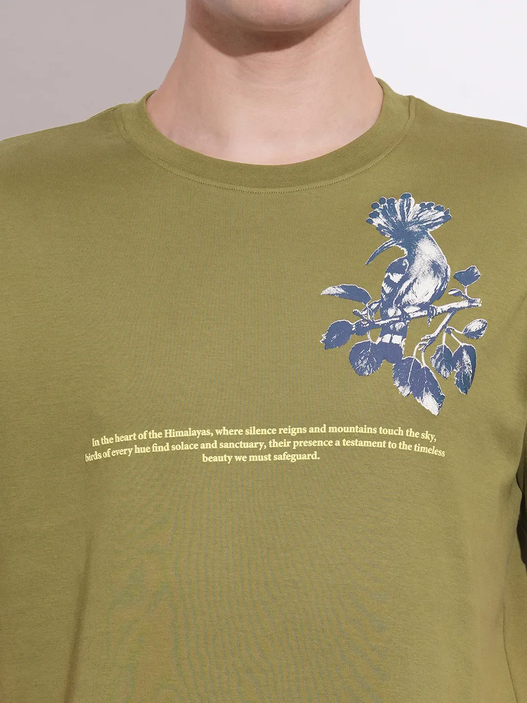 Olive Easy Fit Round Neck Men's T-Shirt by Being Human Clothing - Image 5
