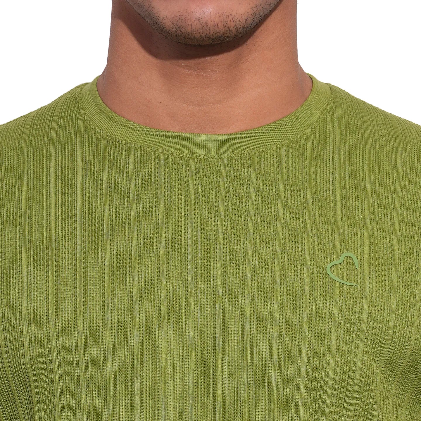 Olive Slim Fit Round Neck Men's T-Shirt by Being Human Clothing - Image 5