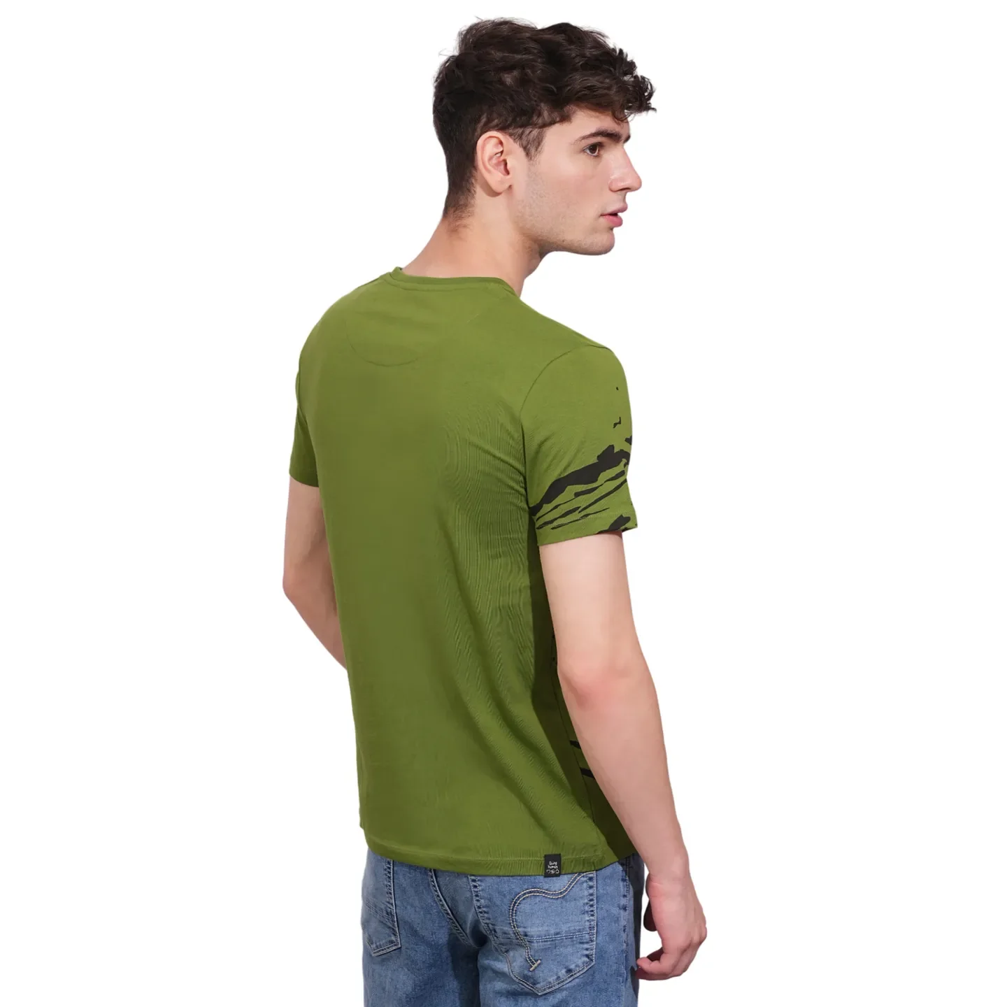 Olive Regular Fit Men's Short Sleeves T-Shirt by Being Human Clothing - Image 3