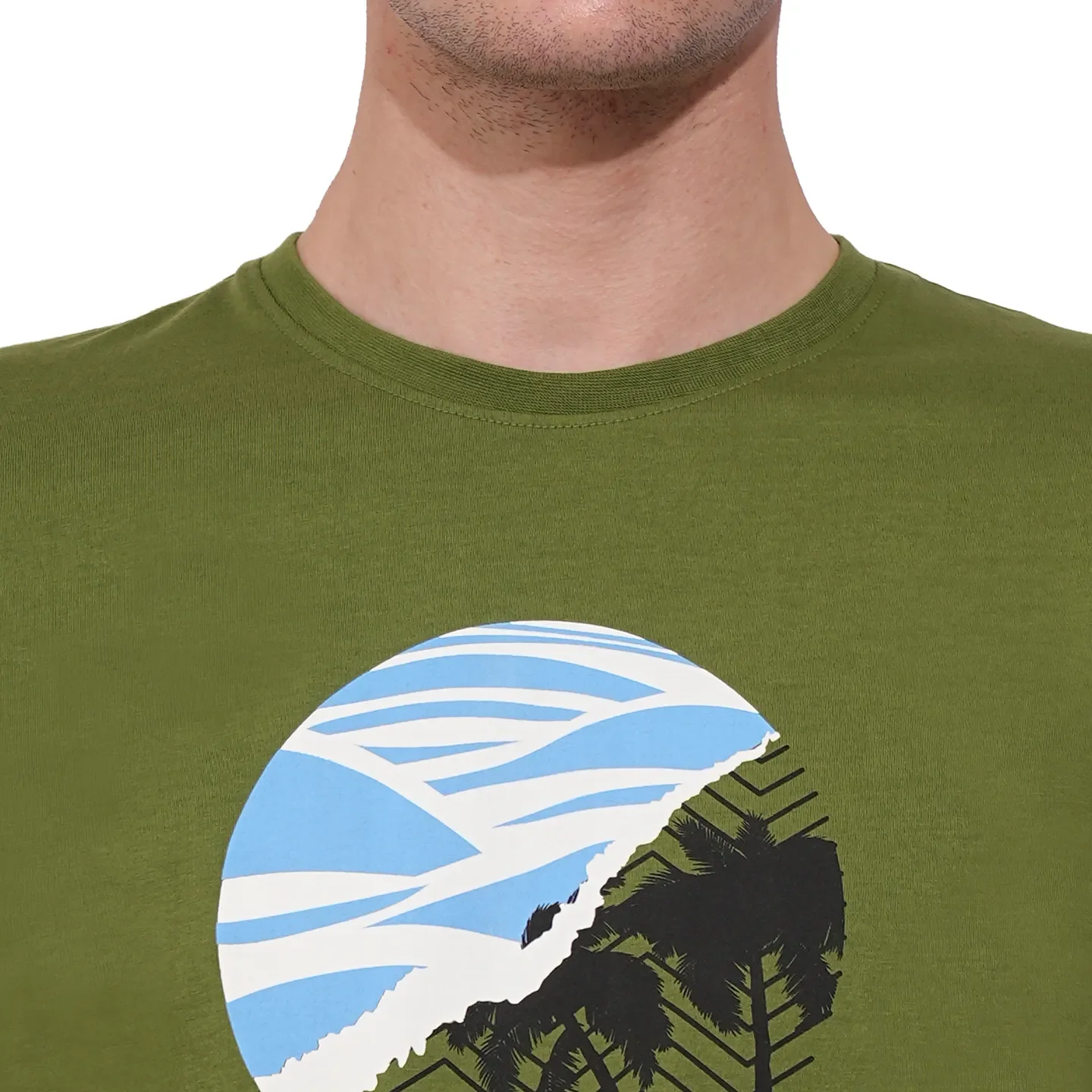 Olive Regular Fit Round Neck Men's T-Shirt by Being Human Clothing - Image 5