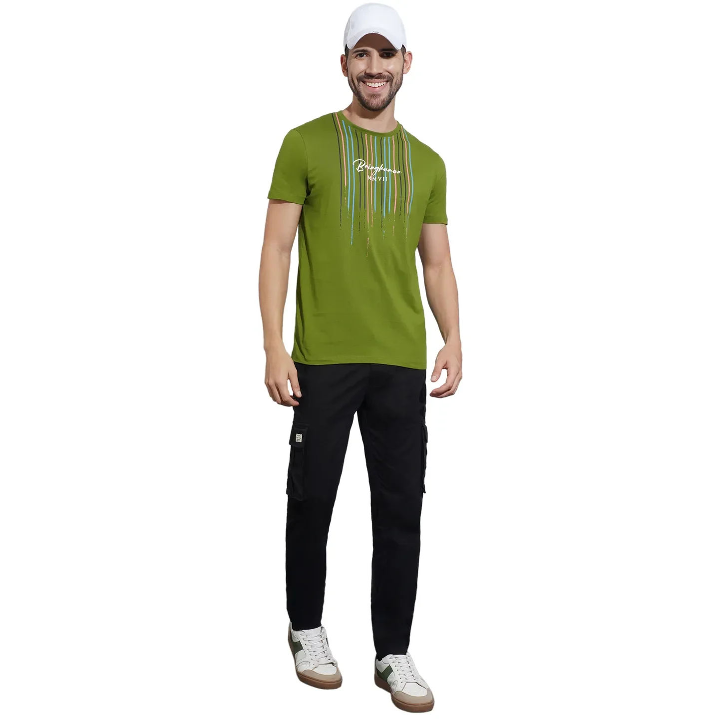 Olive Regular Fit Men's Short Sleeves T-Shirt by Being Human Clothing - Image 4