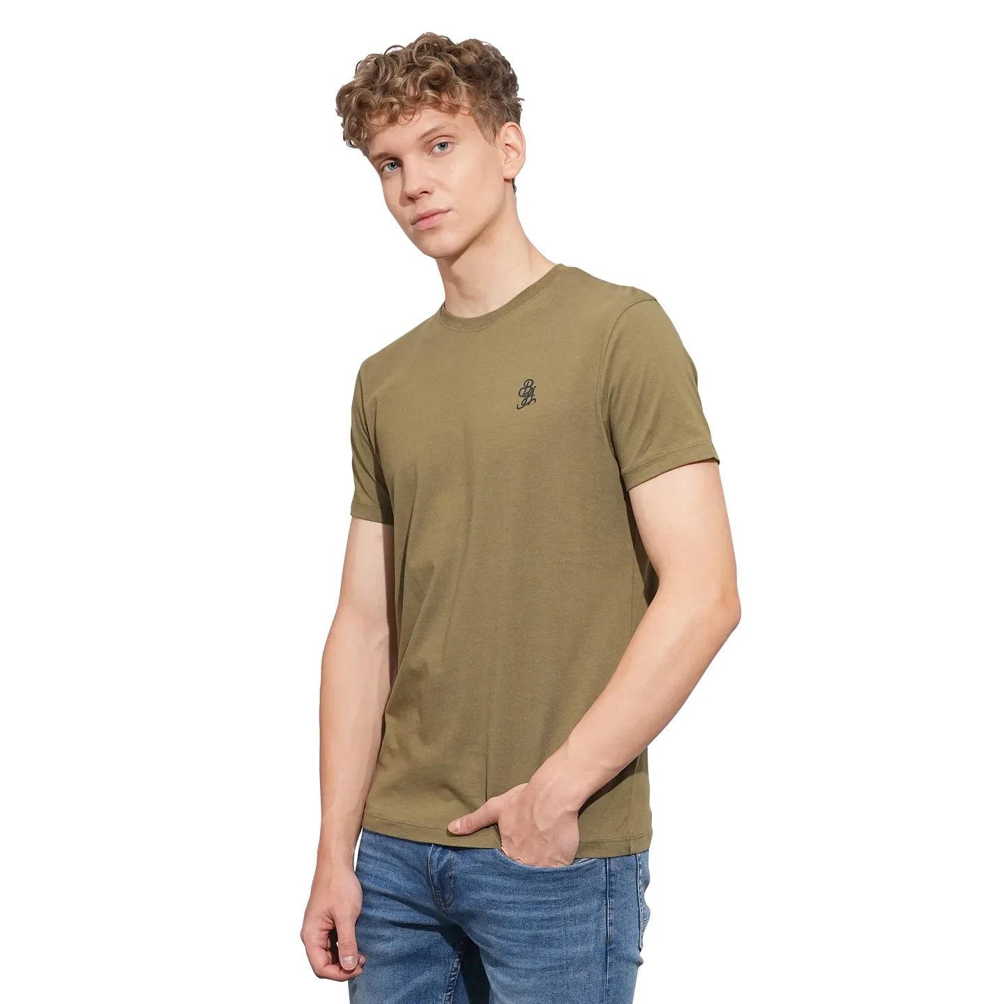 Olive Regular Fit Men's Short Sleeves T-Shirt by Being Human Clothing - Image 2