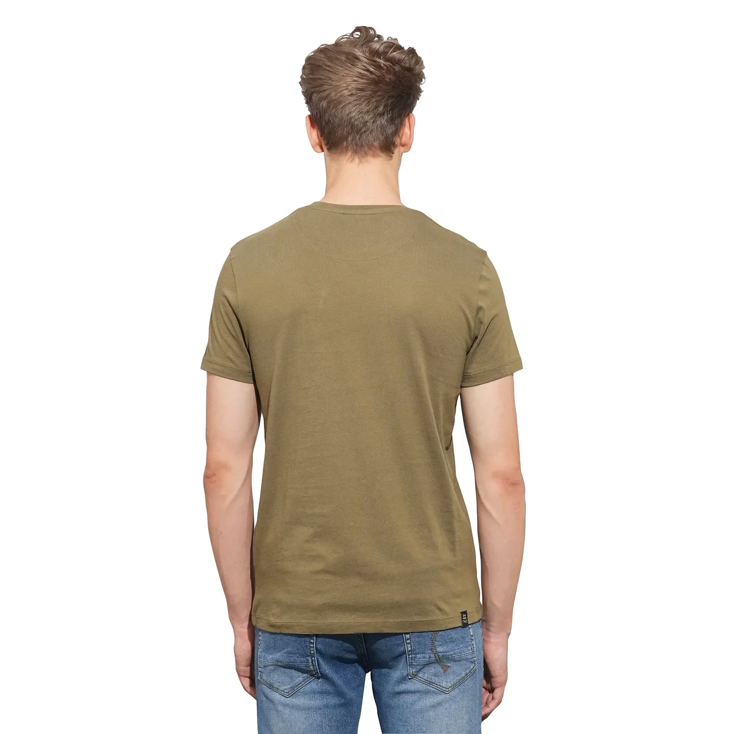Olive Regular Fit Men's Short Sleeves T-Shirt by Being Human Clothing - Image 3