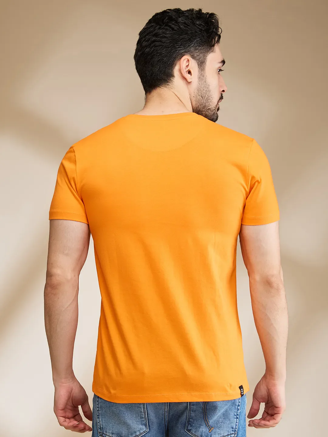 Orange Regular Fit Men's Short Sleeves T-Shirt by Being Human Clothing - Image 3