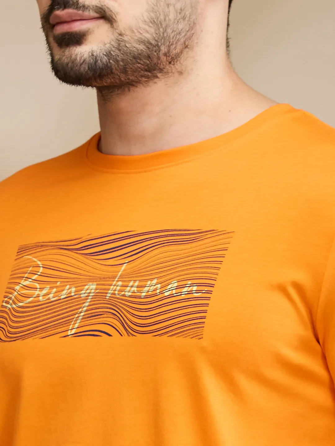 Orange Regular Fit Men's Short Sleeves T-Shirt by Being Human Clothing - Image 5