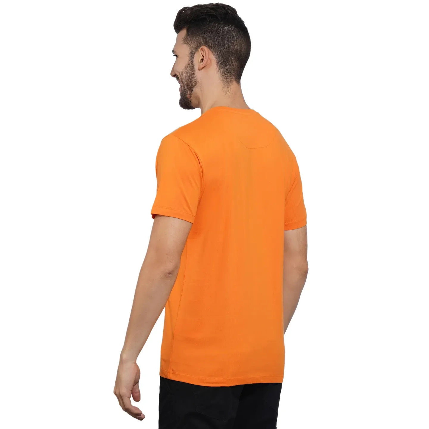 Orange Regular Fit Men's Short Sleeves T-Shirt by Being Human Clothing - Image 3