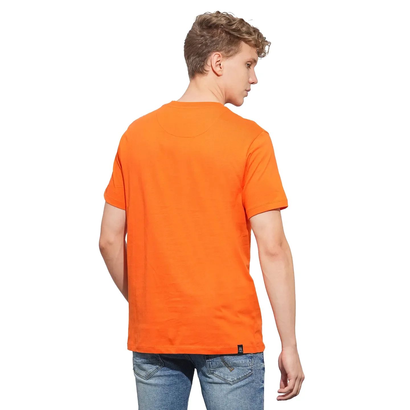 Orange Easy Fit Round Neck Men's T-Shirt by Being Human Clothing - Image 3