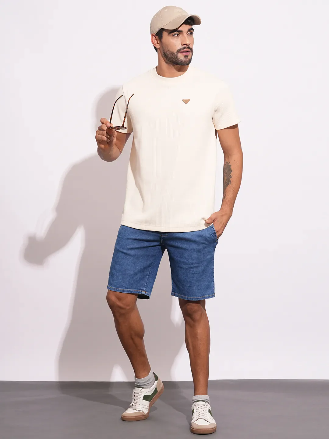 Peach Easy Fit Round Neck Men's T-Shirt by Being Human Clothing - Image 4