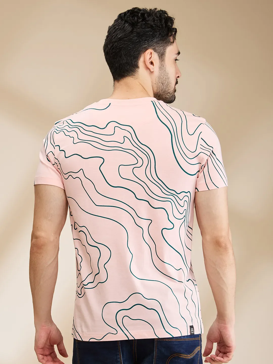 Pink Regular Fit Men's Short Sleeves T-Shirt by Being Human Clothing - Image 3