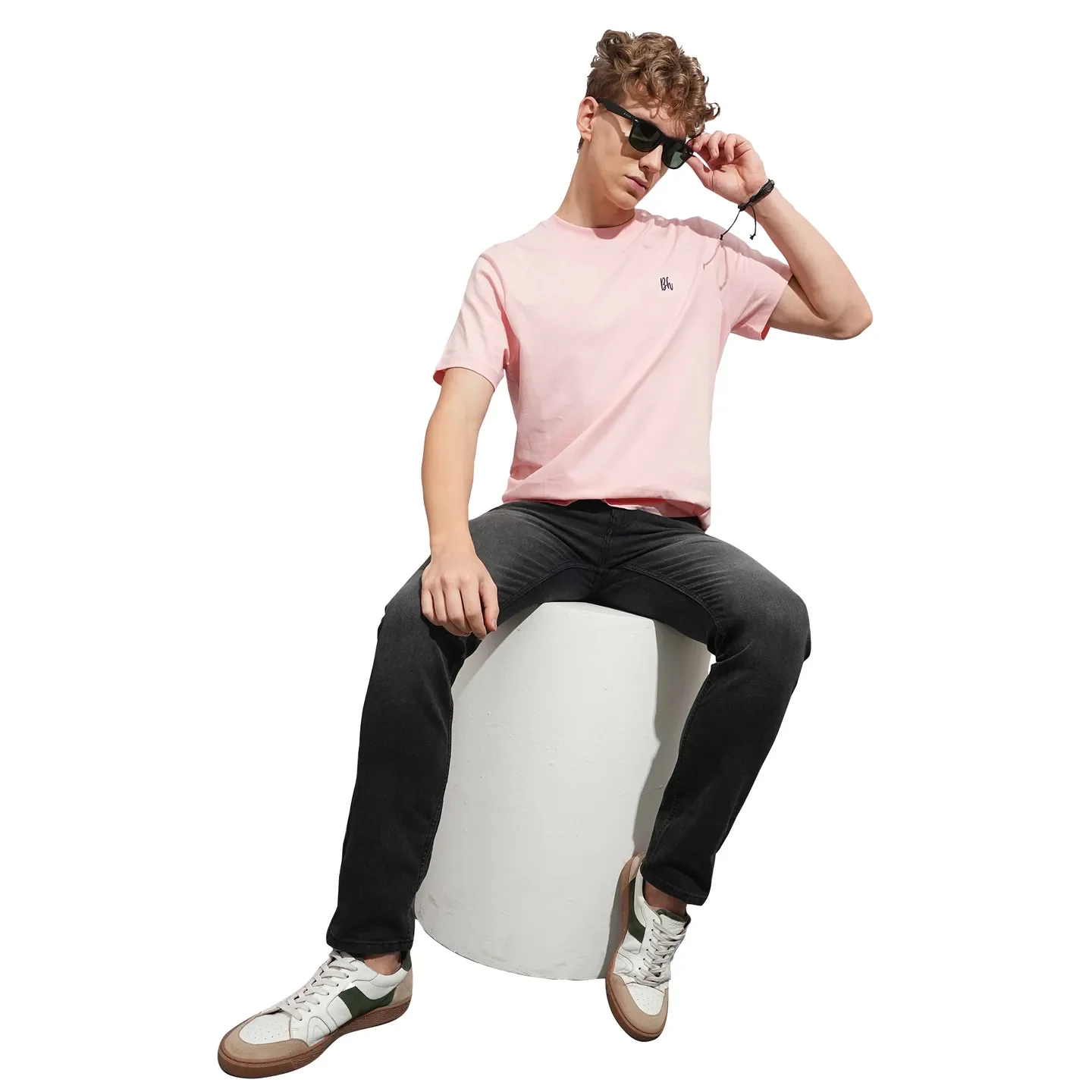 Pink Easy Fit Round Neck Men's T-Shirt by Being Human Clothing - Image 4