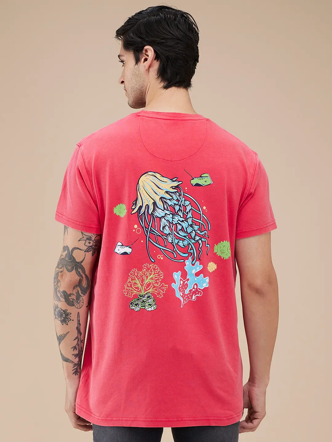 Raspberry Easy Fit Round Neck Men's T-Shirt by Being Human Clothing - Image 3