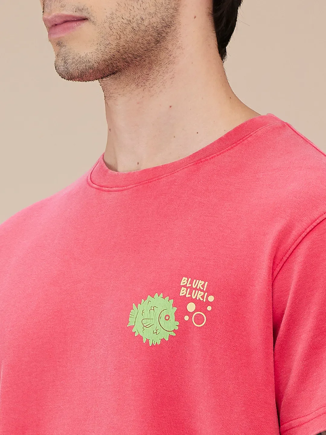 Raspberry Easy Fit Round Neck Men's T-Shirt by Being Human Clothing - Image 5