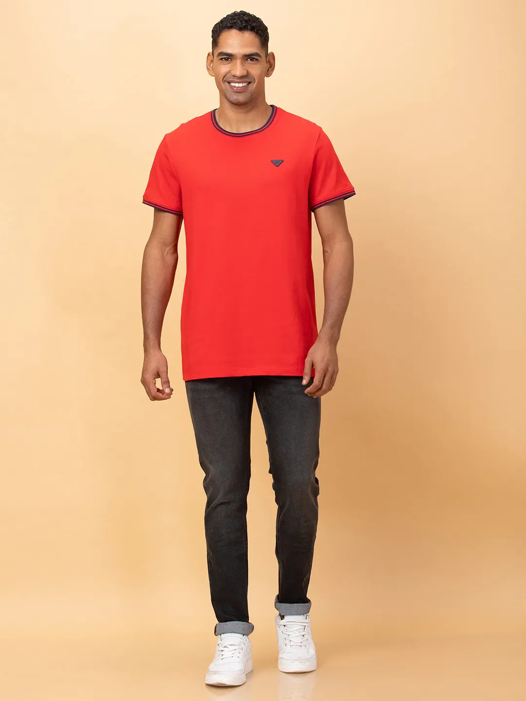 Red Regular Fit Round Neck Men's T-Shirt by Being Human Clothing - Image 2