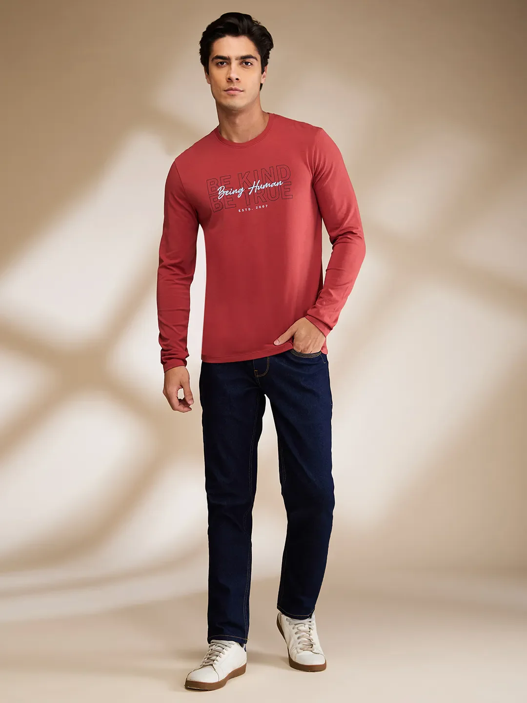 Rust Regular Fit Round Neck Men's T-Shirt by Being Human Clothing - Image 2
