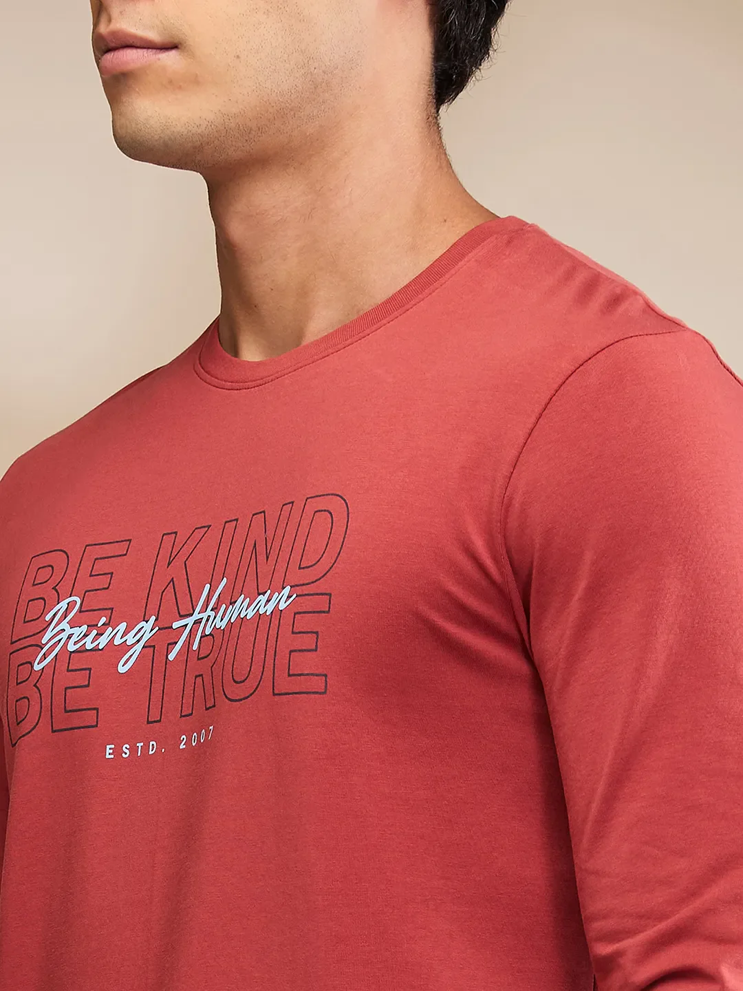 Rust Regular Fit Round Neck Men's T-Shirt by Being Human Clothing - Image 5