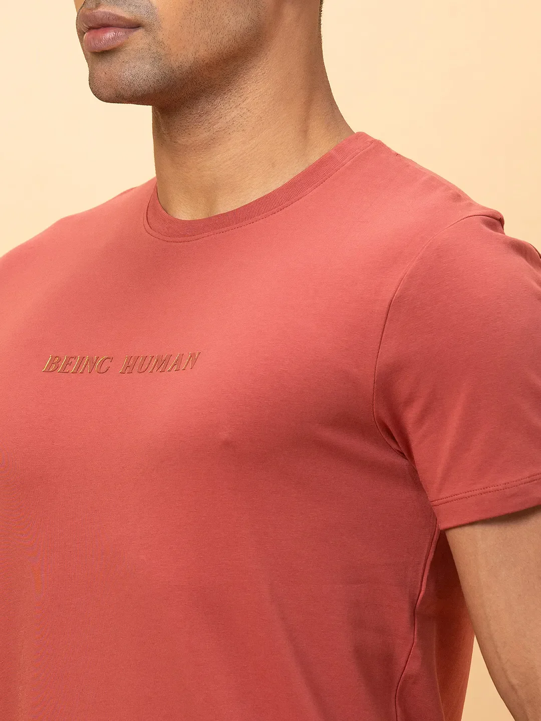 Rust Regular Fit Round Neck Men's T-Shirt by Being Human Clothing - Image 5