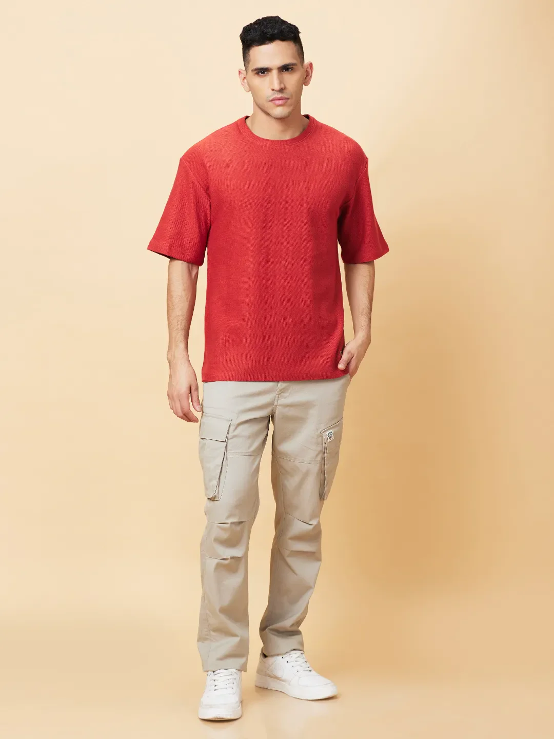 Rust Easy Fit Round Neck Men's T-Shirt by Being Human Clothing - Image 2