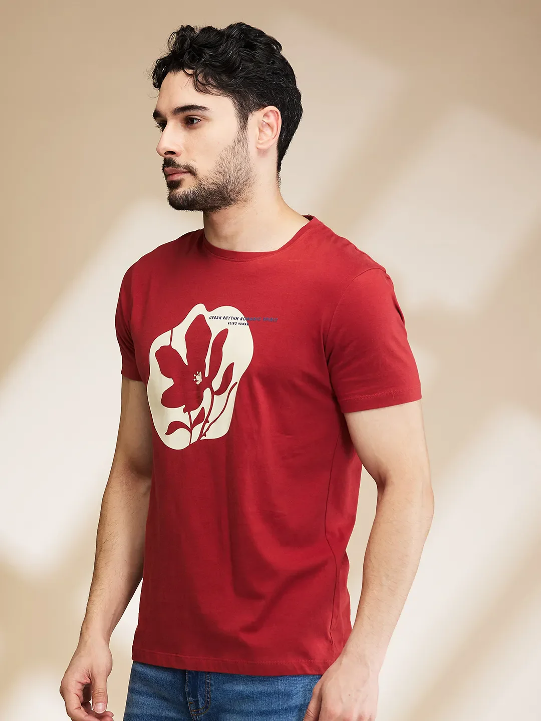 Orange Regular Fit Men's Short Sleeves T-Shirt by Being Human Clothing - Image 4