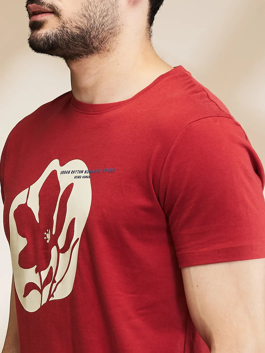 Orange Regular Fit Men's Short Sleeves T-Shirt by Being Human Clothing - Image 5