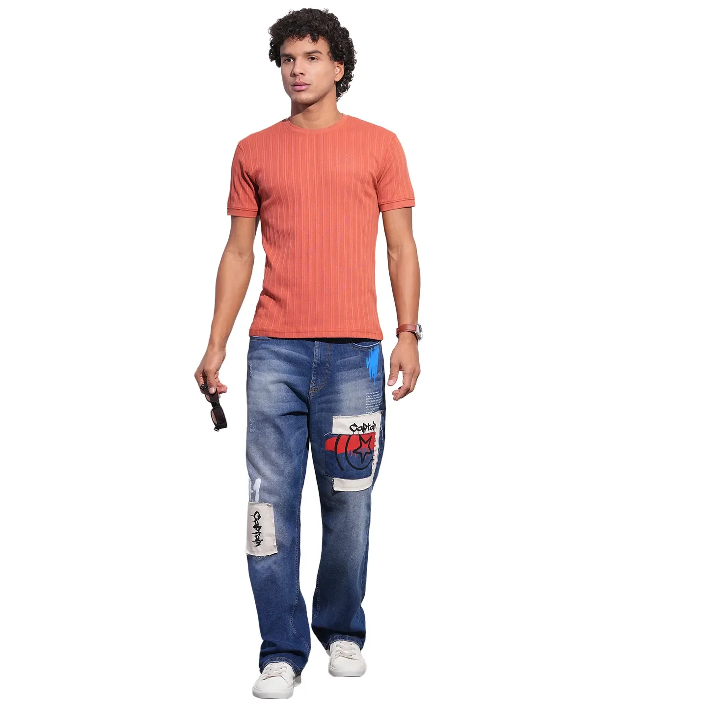 Rust Slim Fit Round Neck Men's T-Shirt by Being Human Clothing - Image 4