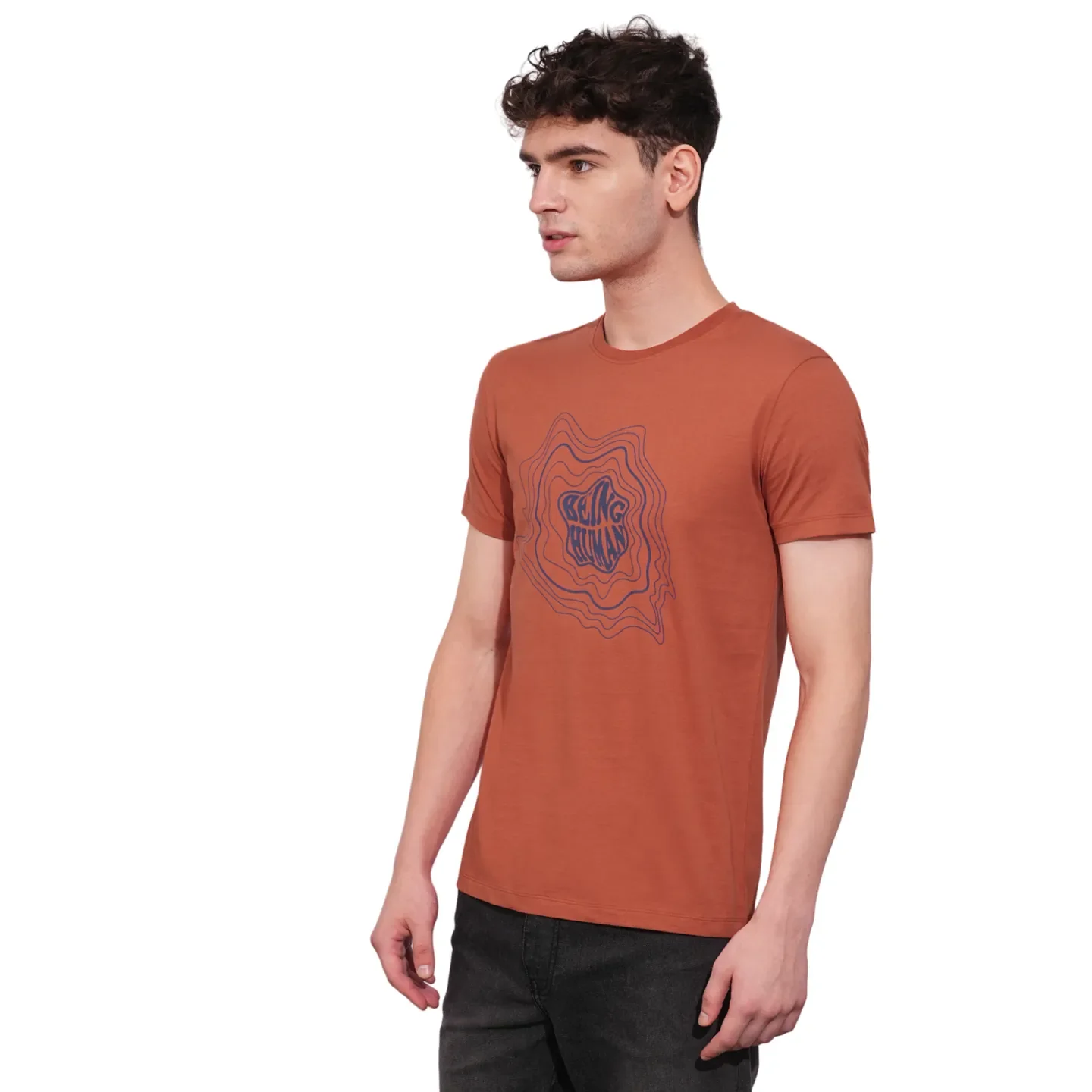 Rust Regular Fit Men's Short Sleeves T-Shirt by Being Human Clothing - Image 2