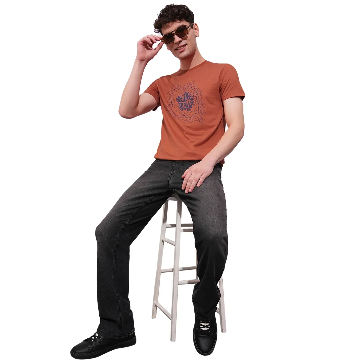 Rust Regular Fit Men's Short Sleeves T-Shirt by Being Human Clothing - Image 4