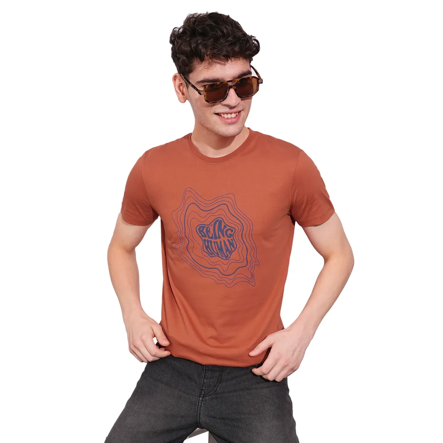 Rust Regular Fit Men's Short Sleeves T-Shirt by Being Human Clothing - Image 6